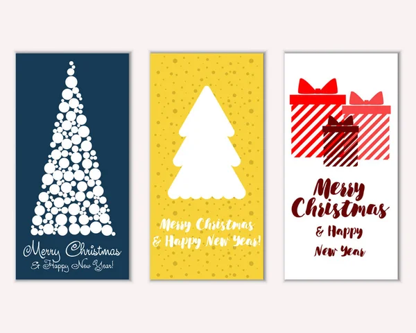 Mutlu Noeller ve mutlu yeni yıl tebrik kartları. Vektör çizim   