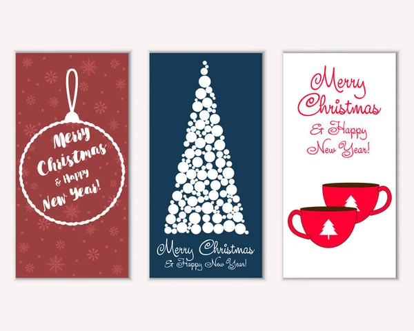 vektör çizim kış tatil tebrik kartları