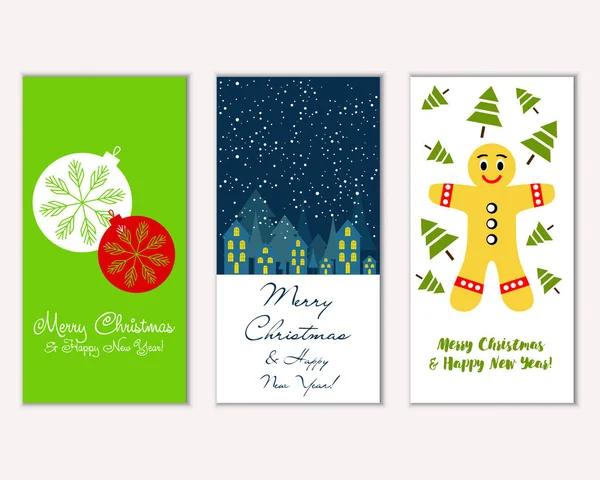 vektör çizim kış tatil tebrik kartları