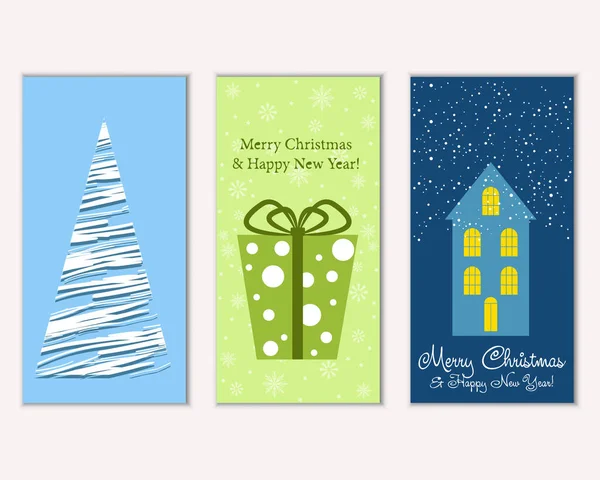 vektör çizim kış tatil tebrik kartları