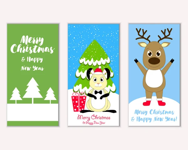 Renkli Noel kartları ile yeni yıl süslemeleri, illüstrasyon vektör