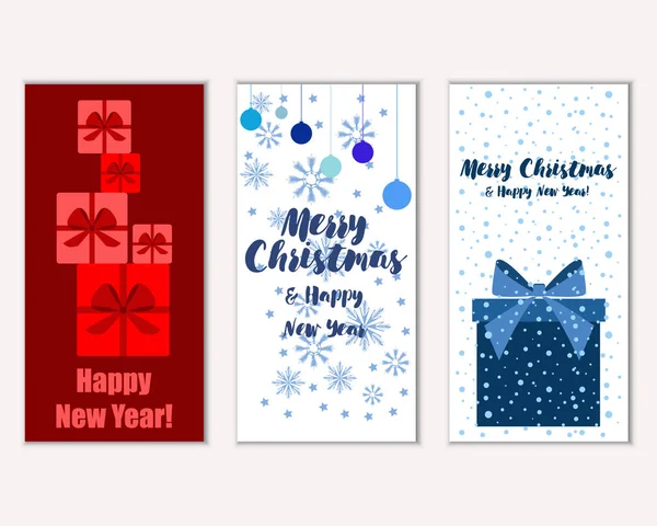 mutlu Noeller ve mutlu yeni yıl tebrik kartları vektör çizim      