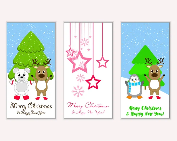 vektör çizim kış tatil tebrik kartları