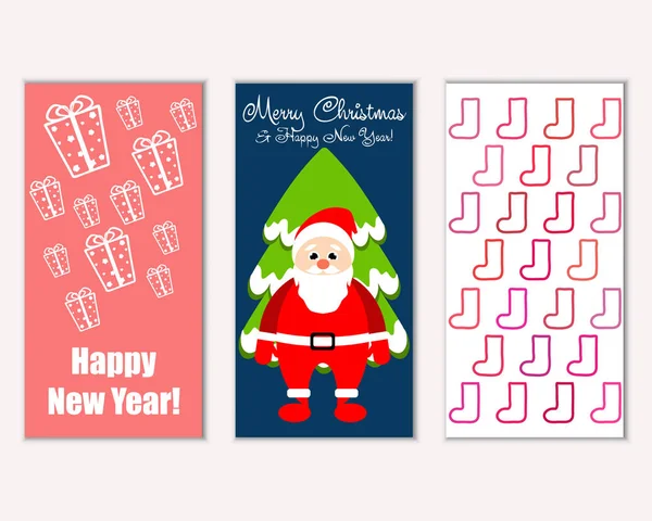 mutlu Noeller ve mutlu yeni yıl tebrik kartları vektör çizim     