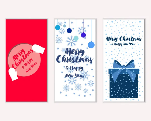 mutlu Noeller ve mutlu yeni yıl tebrik kartları vektör çizim      