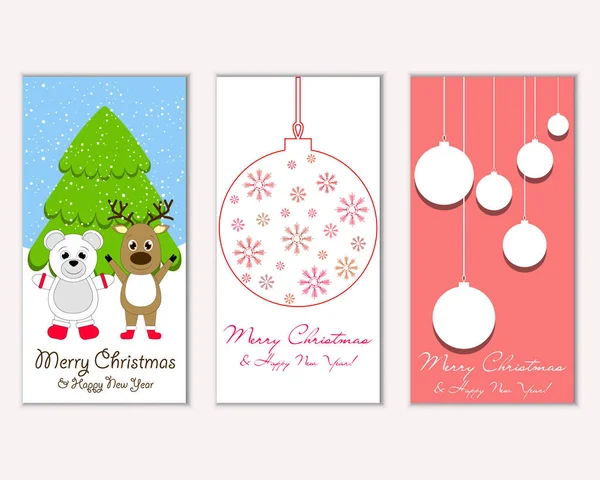 vektör çizim kış tatil tebrik kartları