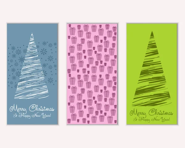 mutlu Noeller ve mutlu yeni yıl tebrik kartları vektör çizim     