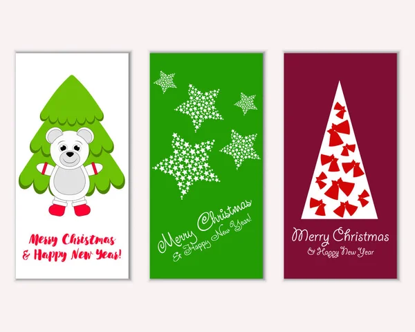 Mutlu Noeller ve mutlu yeni yıl tebrik kartları. Vektör çizim 