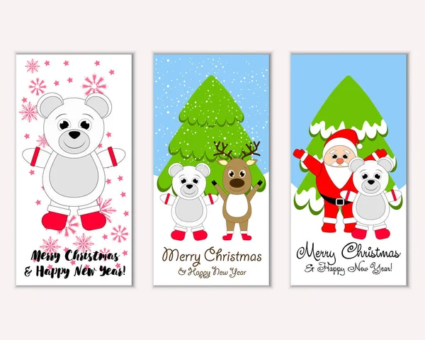 Renkli Noel kartları ile yeni yıl süslemeleri, illüstrasyon vektör