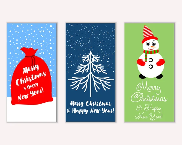 mutlu Noeller ve mutlu yeni yıl tebrik kartları vektör çizim