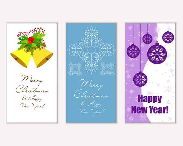 Renkli Noel kartları ile yeni yıl süslemeleri, illüstrasyon vektör
