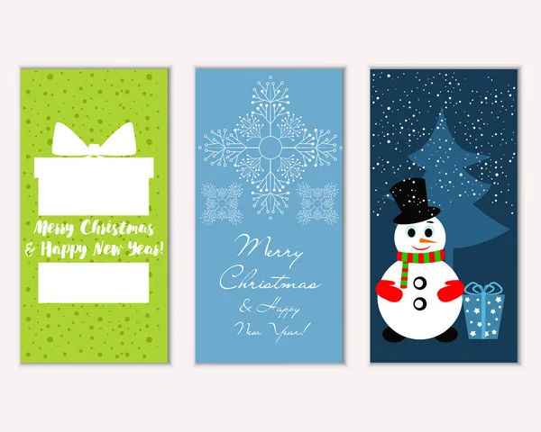 Mutlu Noeller ve mutlu yeni yıl tebrik kartları. Vektör çizim   