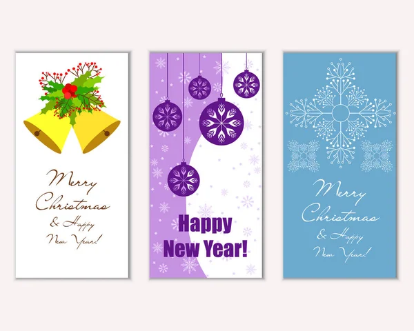 Renkli Noel kartları ile yeni yıl süslemeleri, illüstrasyon vektör