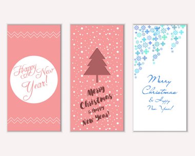 Renkli Noel kartları ile yeni yıl süslemeleri, illüstrasyon vektör