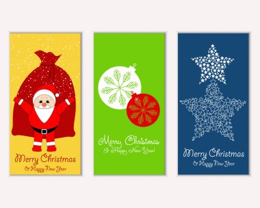 vektör çizim kış tatil tebrik kartları