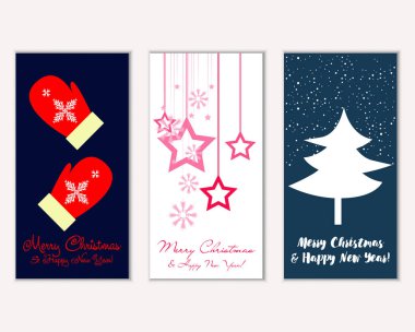 vektör çizim kış tatil tebrik kartları