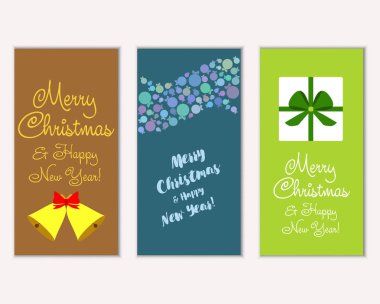 vektör çizim kış tatil tebrik kartları