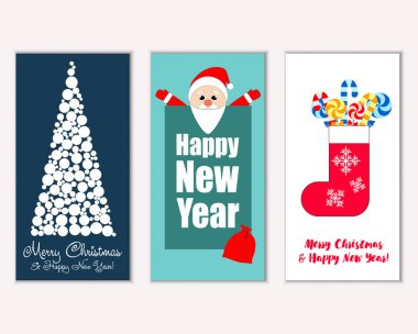 vektör çizim kış tatil tebrik kartları