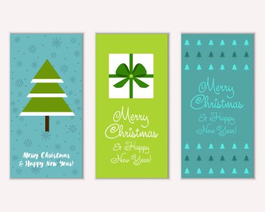 vektör çizim kış tatil tebrik kartları