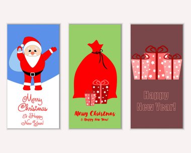 vektör çizim kış tatil tebrik kartları