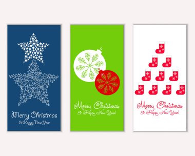 vektör çizim kış tatil tebrik kartları