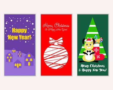 Mutlu Noeller ve mutlu yeni yıl tebrik kartları   