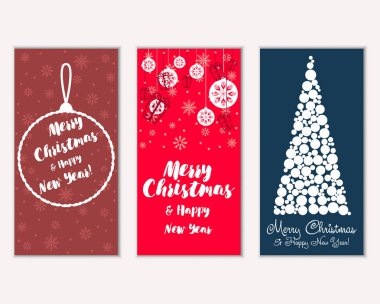 vektör çizim kış tatil tebrik kartları