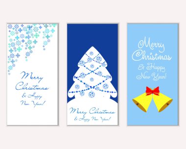 Renkli Noel kartları ile yeni yıl süslemeleri, illüstrasyon vektör