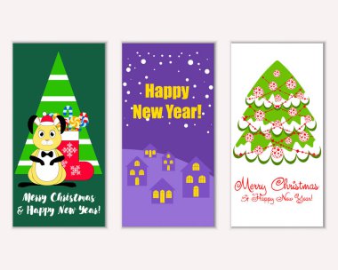 Mutlu Noeller ve mutlu yeni yıl tebrik kartları   