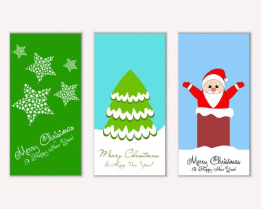 vektör çizim kış tatil tebrik kartları