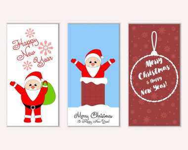 vektör çizim kış tatil tebrik kartları