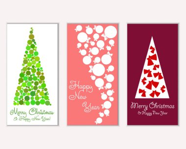 vektör çizim kış tatil tebrik kartları