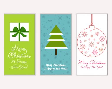 vektör çizim kış tatil tebrik kartları