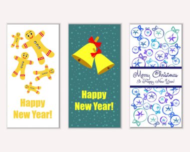 vektör çizim kış tatil tebrik kartları