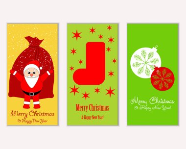 vektör çizim kış tatil tebrik kartları