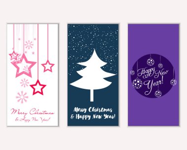 vektör çizim kış tatil tebrik kartları