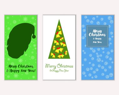 Renkli Noel kartları ile yeni yıl süslemeleri, illüstrasyon vektör