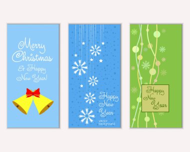 Renkli Noel kartları ile yeni yıl süslemeleri, illüstrasyon vektör