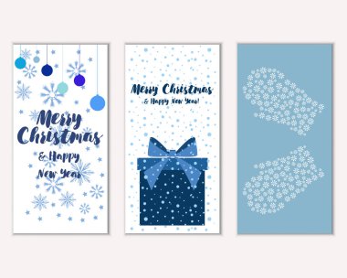 mutlu Noeller ve mutlu yeni yıl tebrik kartları vektör çizim      