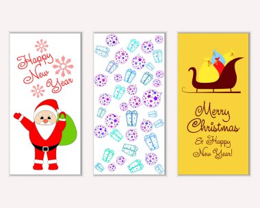 vektör çizim kış tatil tebrik kartları