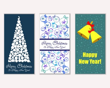vektör çizim kış tatil tebrik kartları