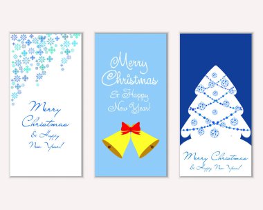 Renkli Noel kartları ile yeni yıl süslemeleri, illüstrasyon vektör