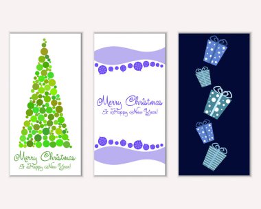 vektör çizim kış tatil tebrik kartları