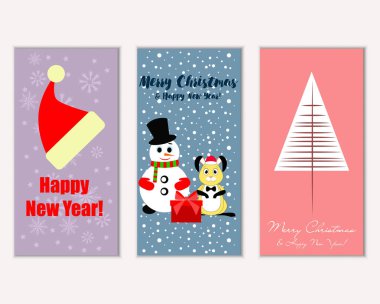 Mutlu Noeller ve mutlu yeni yıl tebrik kartları   
