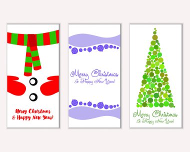 vektör çizim kış tatil tebrik kartları