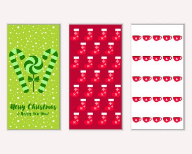 mutlu Noeller ve mutlu yeni yıl tebrik kartları vektör çizim