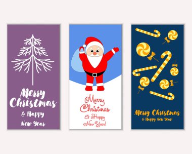 vektör çizim kış tatil tebrik kartları