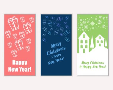 Mutlu Noeller ve mutlu yeni yıl tebrik kartları   