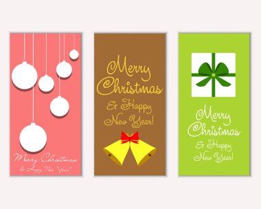 vektör çizim kış tatil tebrik kartları