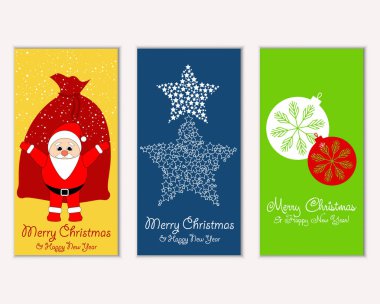 vektör çizim kış tatil tebrik kartları